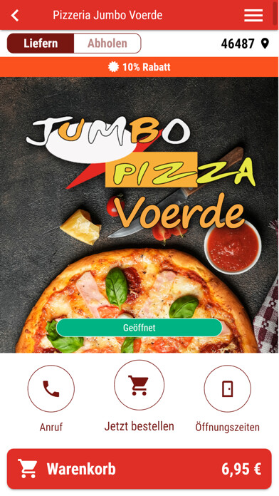 Emulate iPhone app Pizzeria Jumbo Voerde using MyAndroid Emulate iPhone app Pizzeria Jumbo Voerde using MyAndroid