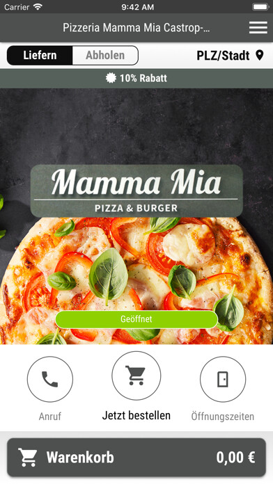 Emulate iPhone app Pizzeria Mamma Mia Castrop using MyAndroid Emulate iPhone app Pizzeria Mamma Mia Castrop using MyAndroid