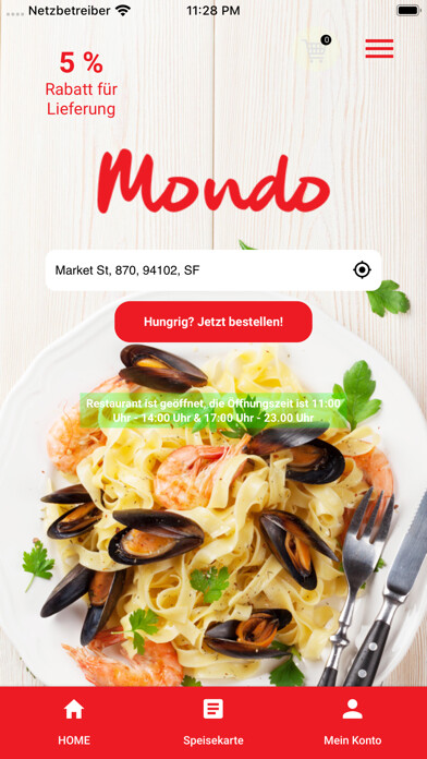 Emulate iPhone app Pizzeria Mondo Jüchen using MyAndroid Emulate iPhone app Pizzeria Mondo Jüchen using MyAndroid