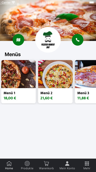 Emulate iPhone app Pizzeria Numero Uno using MyAndroid Emulate iPhone app Pizzeria Numero Uno using MyAndroid