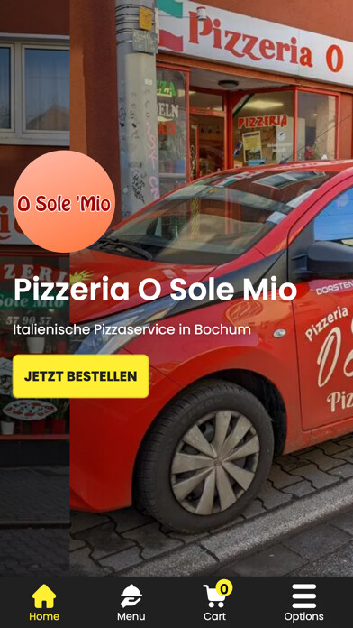 Emulate iPhone app Pizzeria O Sole Mio Boch. using MyAndroid