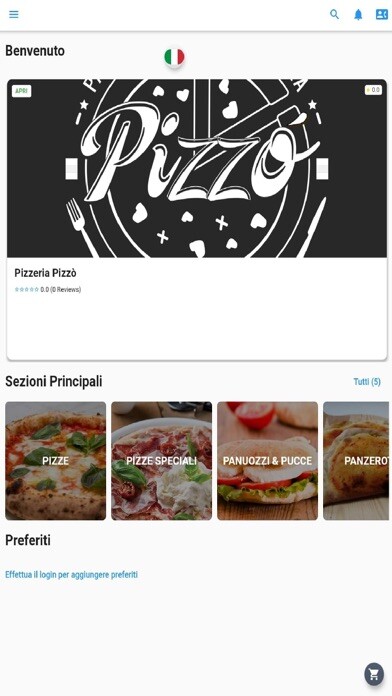 Emulate iPhone app Pizzeria Pizzò using MyAndroid
