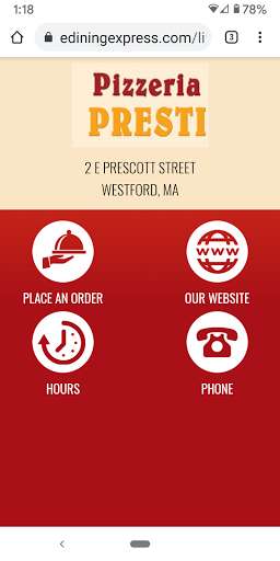 Run android online APK Pizzeria Presti Westford from MyAndroid or emulate Pizzeria Presti Westford using MyAndroid