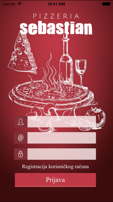 Emulate iPhone app Pizzeria Sebastian using MyAndroid