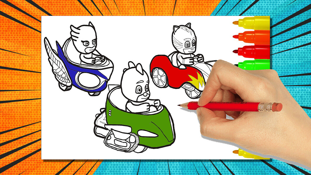 Run android online APK Pj Super heroes coloring mask from MyAndroid or emulate Pj Super heroes coloring mask using MyAndroid