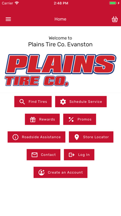 Emulate iPhone app Plains Tire Co. using MyAndroid