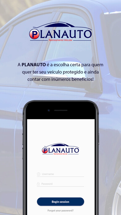 Emulate iPhone app Planauto Rastreamento Veicular using MyAndroid