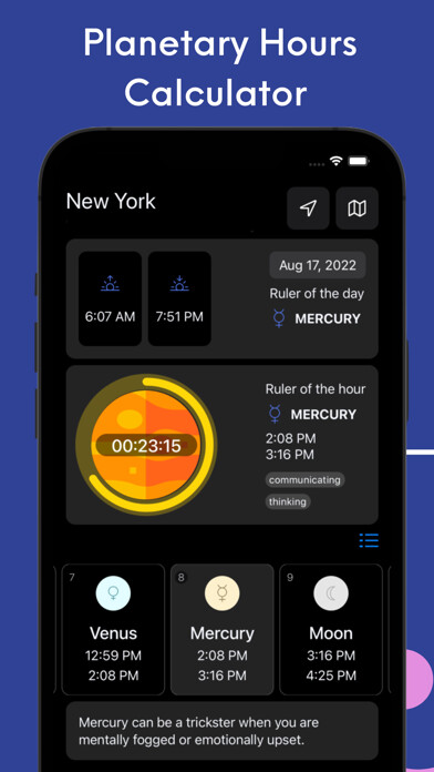 Emulate iPhone app Planetaro: Planetary Hours App using MyAndroid Emulate iPhone app Planetaro: Planetary Hours App using MyAndroid