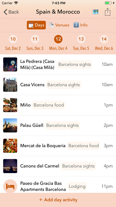 Emulate iPhone app Planiti: Plan Trip Itineraries using MyAndroid