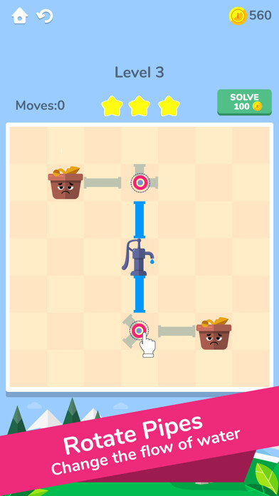 Emulate iPhone app Plantaria: Pipe Puzzle using MyAndroid