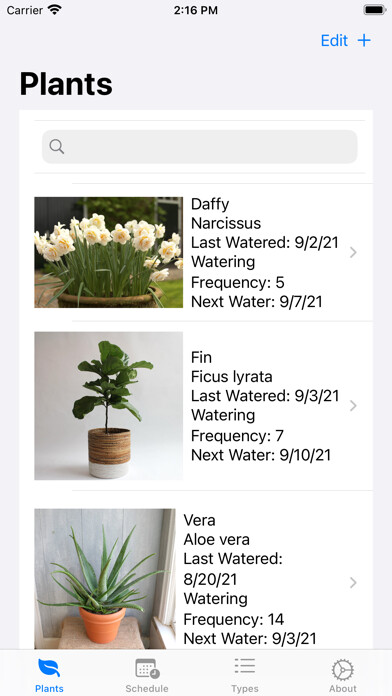 Emulate iPhone app Plant Ed Plant Watering Diary using MyAndroid Emulate iPhone app Plant Ed Plant Watering Diary using MyAndroid