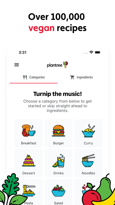 Emulate iPhone app Plantree - Vegan Recipes using MyAndroid