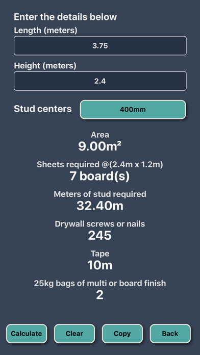 Emulate iPhone app Plaster & Stud Wall Calculator using MyAndroid Emulate iPhone app Plaster & Stud Wall Calculator using MyAndroid