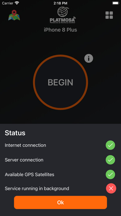 Emulate iPhone app Platmosa Tracker using MyAndroid