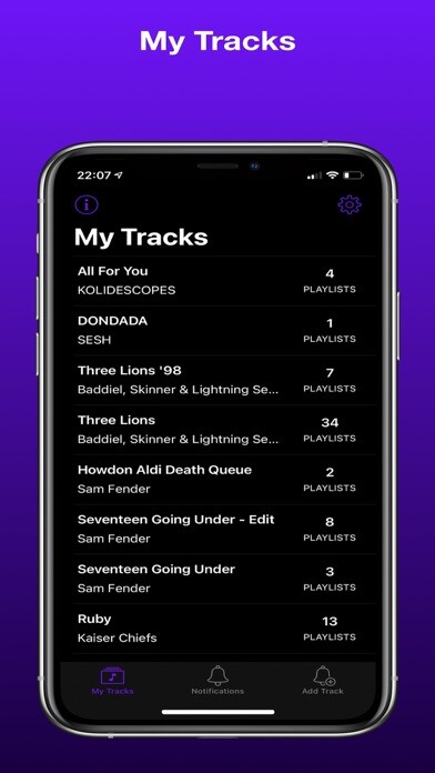Emulate iPhone app Playlist Alert App using MyAndroid