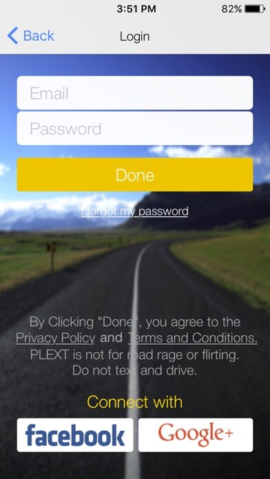 Emulate iPhone app Plext: License Plate Messaging using MyAndroid