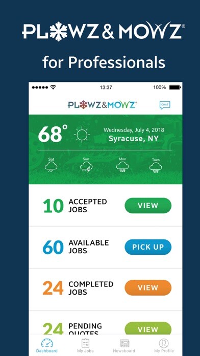 Emulate iPhone app PLOWZ & MOWZ for Landscapers using MyAndroid