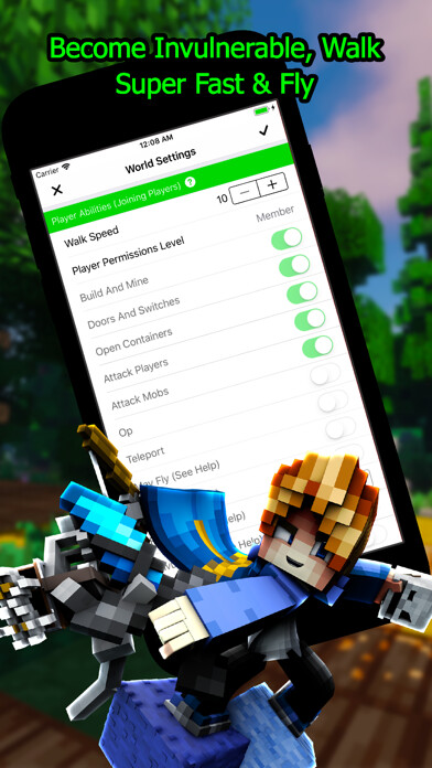 Emulate iPhone app Plug Toolbox for Minecraft using MyAndroid