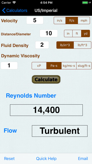 Emulate iPhone app Plumbing, Airflow HVAC Calcs using MyAndroid