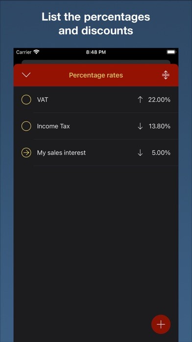 Emulate iPhone app Plus & Minus Percent using MyAndroid
