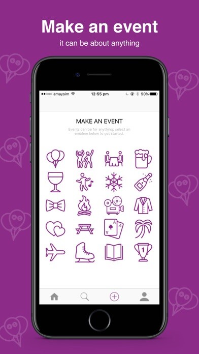 Emulate iPhone app PlusOne: Events with friends using MyAndroid