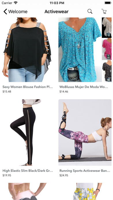 Emulate iPhone app Plus Size Clothing Fashion AAA using MyAndroid