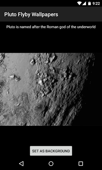 Run android online APK Pluto Flyby Wallpapers from MyAndroid or emulate Pluto Flyby Wallpapers using MyAndroid