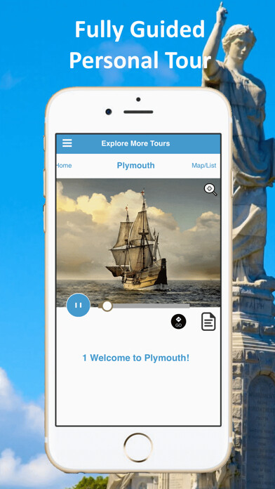 Emulate iPhone app Plymouth MA Audio Tour Guide using MyAndroid