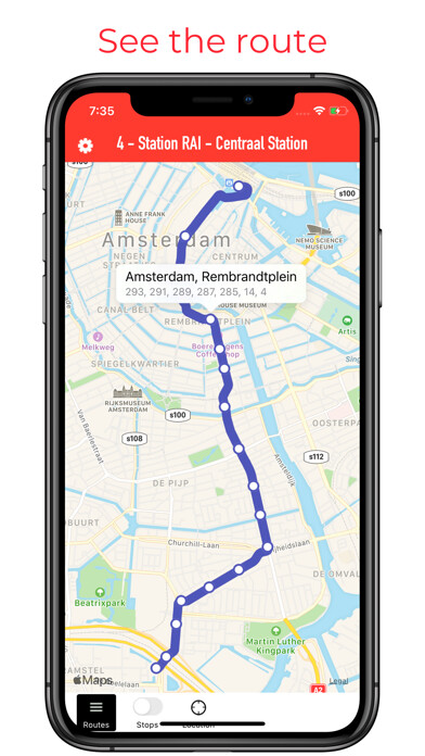 Emulate iPhone app Pocket Amsterdam using MyAndroid