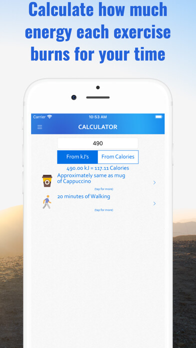 Emulate iPhone app Pocket Cal kJ using MyAndroid Emulate iPhone app Pocket Cal kJ using MyAndroid