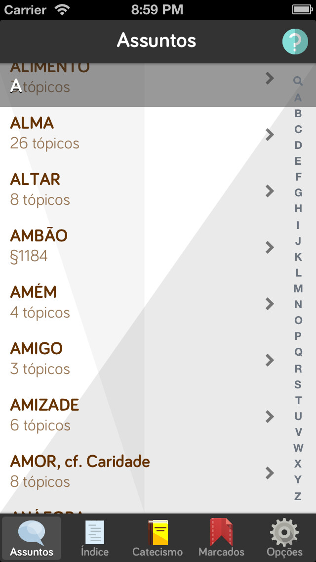Emulate iPhone app Pocket Catecismo - Catecismo da Igreja Católica using MyAndroid