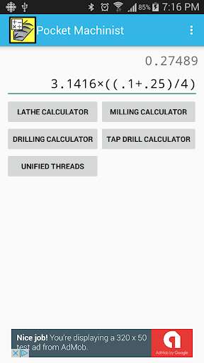 Emulate Android APK Pocket Machinist
