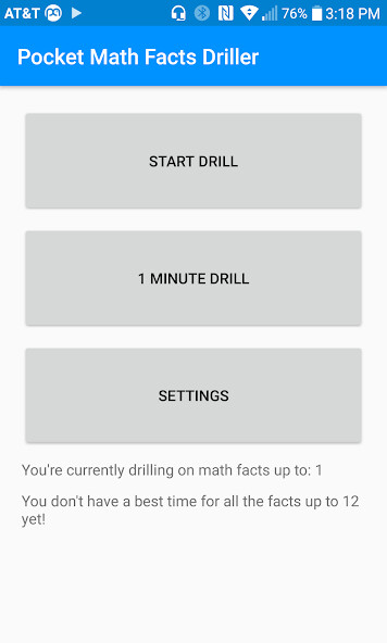 Emulate Android APK Pocket Math Facts Driller