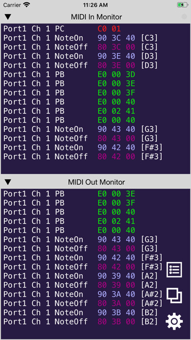 Emulate iPhone app Pocket MIDI Mobile using MyAndroid