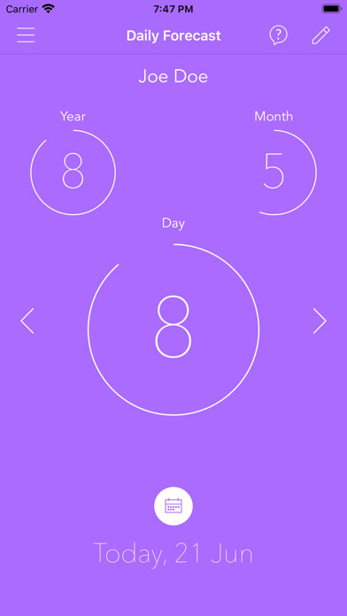 Emulate iPhone app Pocket Numerology using MyAndroid