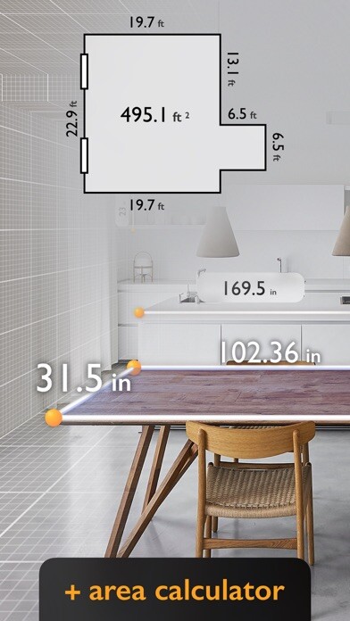 Emulate iPhone app Pocket Ruler AR: Measure Tool using MyAndroid