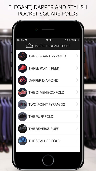 Emulate iPhone app Pocket Square Folds using MyAndroid