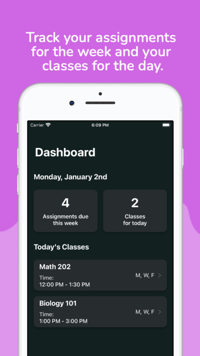 Emulate iPhone app Pocket Student Planner using MyAndroid