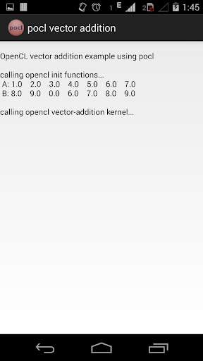 Emulate Android APK pocl vector addition Emulate Android APK pocl vector addition