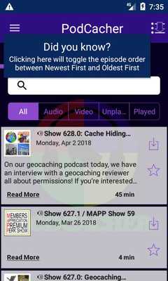 Emulate Android APK PodCacher