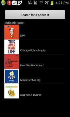 Emulate Android APK Podcast Manager