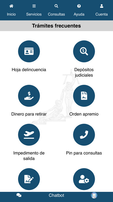 Emulate iPhone app Poder Judicial using MyAndroid