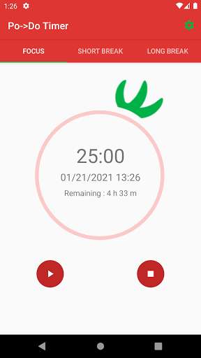Run android online APK Po->Do Timer : PomoDoro Timer　Easy time management from MyAndroid or emulate Po->Do Timer : PomoDoro Timer　Easy time management using MyAndroid
