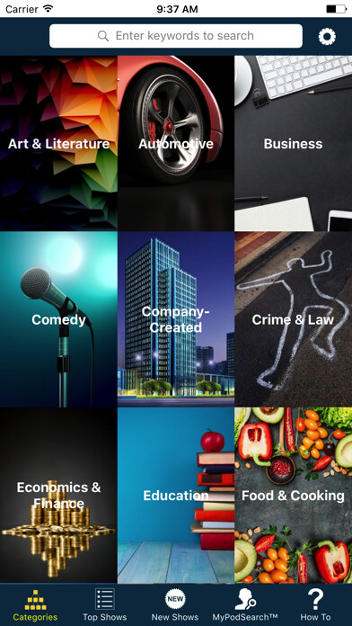 Emulate iPhone app PodSearch using MyAndroid