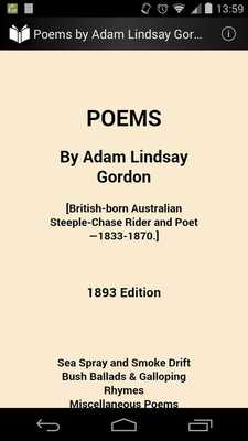 Emulate Android APK Poems by Adam Lindsay Gordon