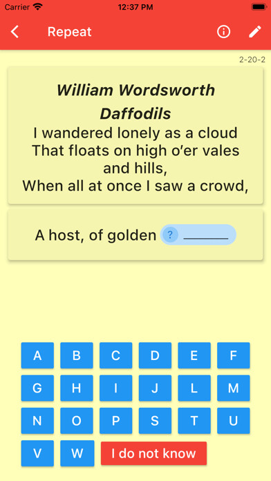 Emulate iPhone app Poems - memorize poetry, texts using MyAndroid Emulate iPhone app Poems - memorize poetry, texts using MyAndroid