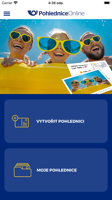 Emulate iPhone app Pohlednice Online using MyAndroid Emulate iPhone app Pohlednice Online using MyAndroid