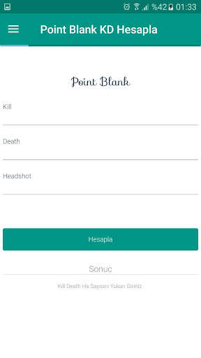 Run android online APK Point Blank KD Hesaplama from MyAndroid or emulate Point Blank KD Hesaplama using MyAndroid