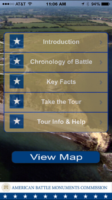 Emulate iPhone app Pointe du Hoc by ABMC using MyAndroid