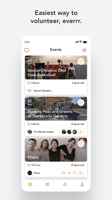 Emulate iPhone app POINT - Volunteer near you using MyAndroid